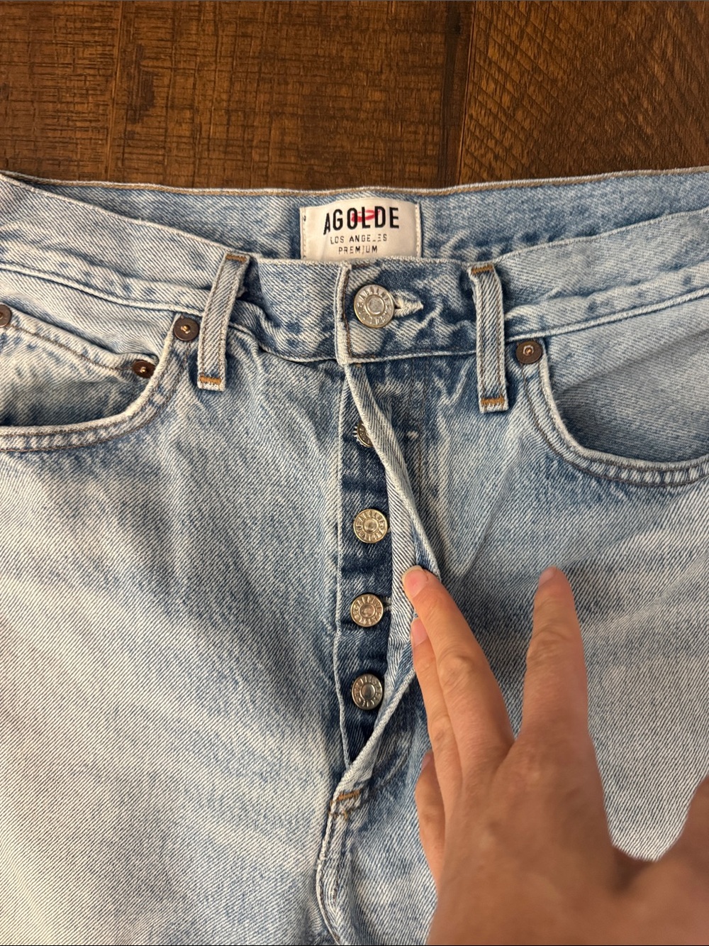 Agolde Riley High Rise Button Fly Jeans - Picture 3 of 7